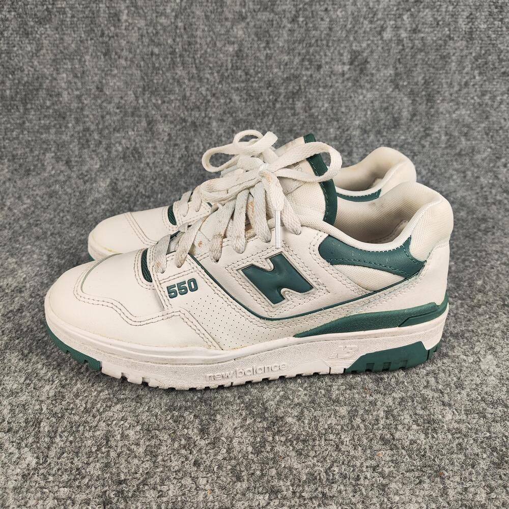 New Balance 550 Shoes Womens Size 7.5 White Green Low Top Sneakers BBW550BI
